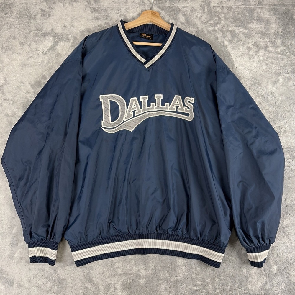Vintage Dallas Cowboys Big Land Pullover Windbreaker Size XL Embroidered